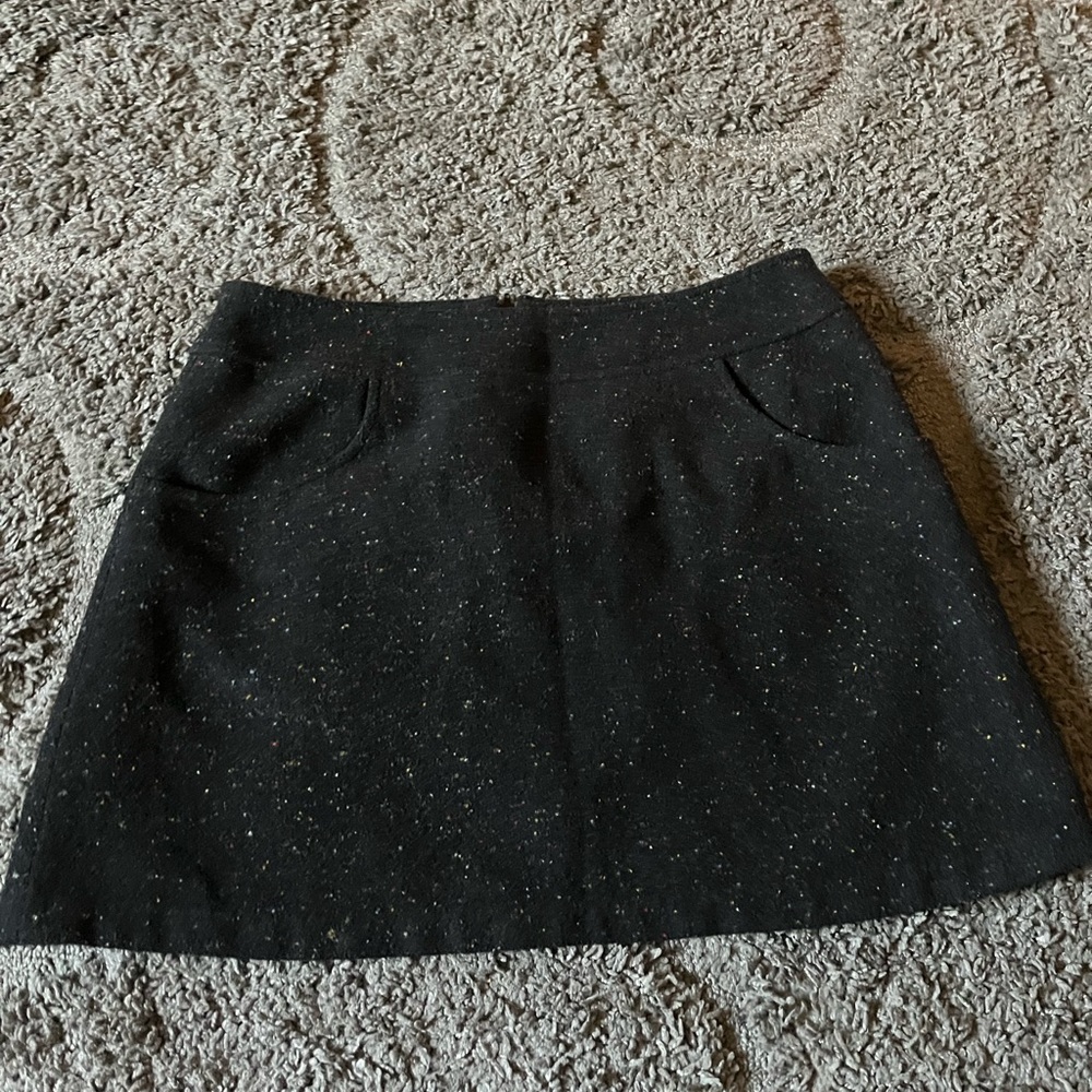 Vintage Express Mini Skirt Wool Blend‎ Confetti Rainbow Black 90s Preppy Cute